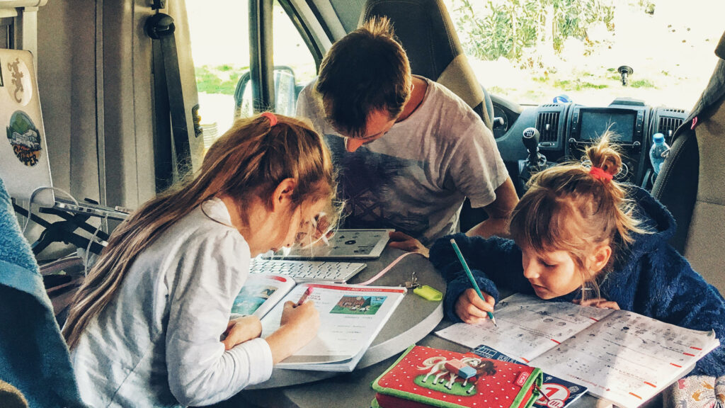 Homeschooling in camper or caravan
